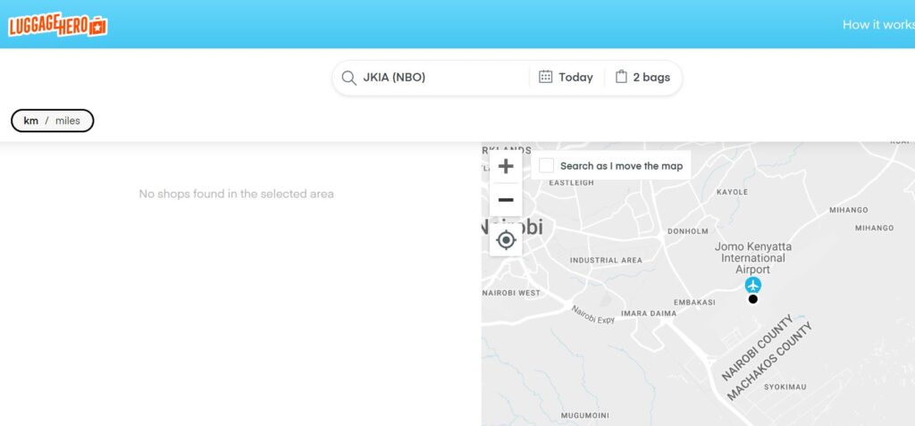 Luggage hero no locker storages at jkia nairobi
