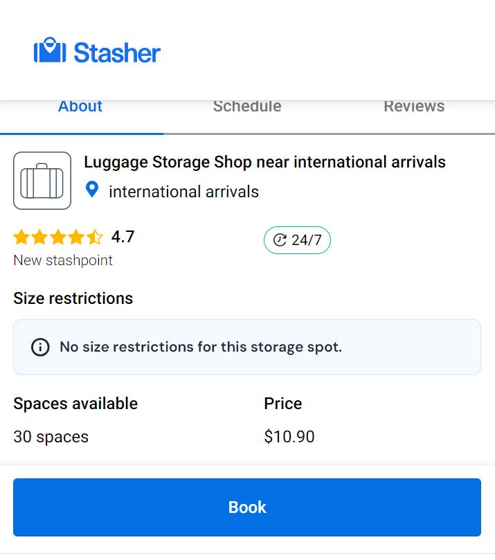 Stasher jkia luggage storage